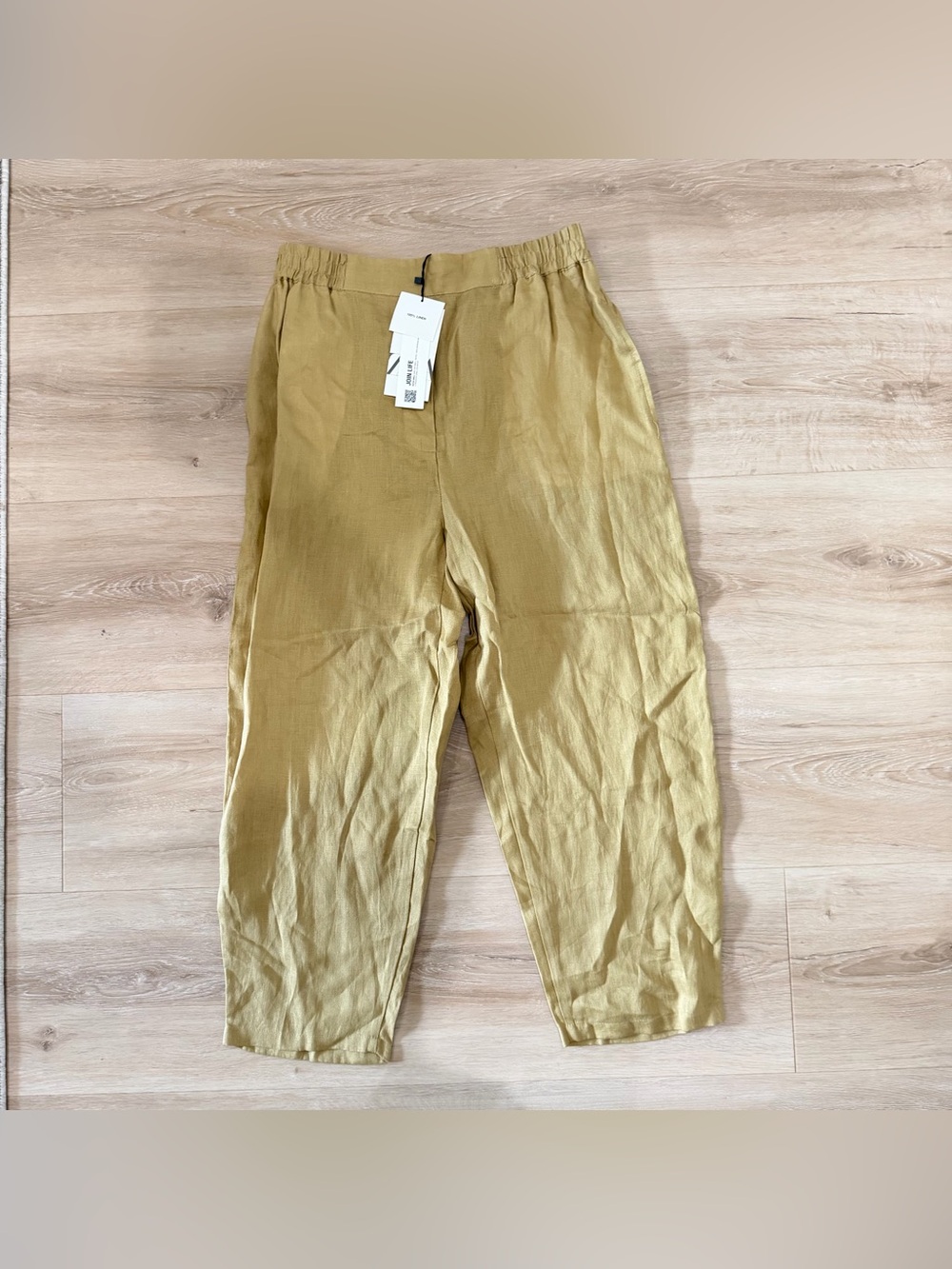 NEW Zara Elastic-Waist Linen Pants